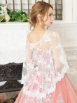 画像2: 【ファッション小物：レースケープ】【ANGEL R/エンジェルアール】デコルテビジュー/ フラワーレースボレロ/ ショール[OF02] (2)
