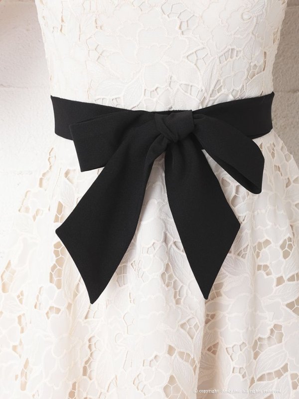 画像6: 【Andy ANDY Fashion Press 11 COLLECTION 04】フラワーレース/ ウエストリボン/ ノースリーブ/ ラインデザイン/ フレア/ ミニドレス/ キャバドレス[OF05] (6)