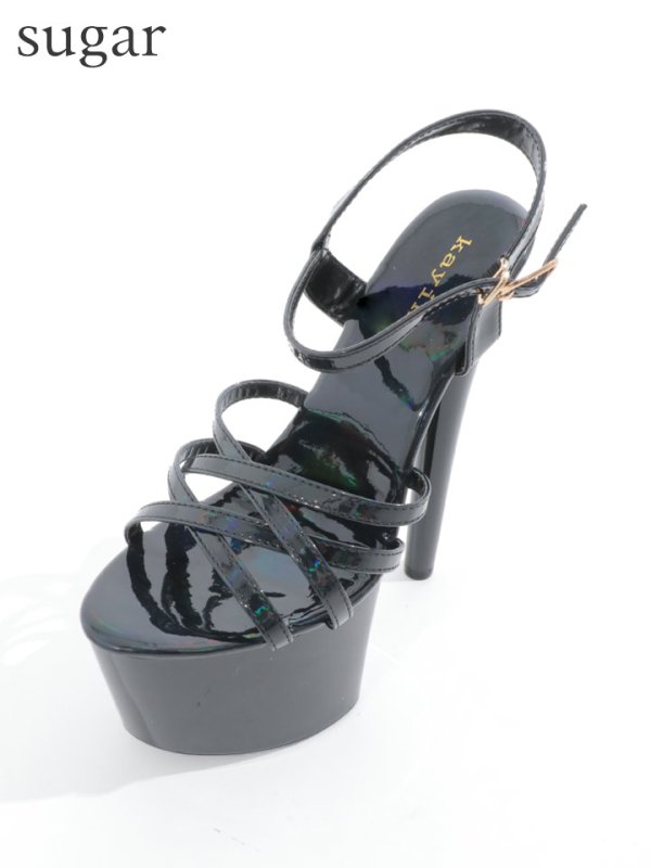 画像10: 【COMEX】 3color/ 17cmヒール/ エナメル/ オープントゥ/ ハイヒール/ ストラップサンダル[OF02] (10)