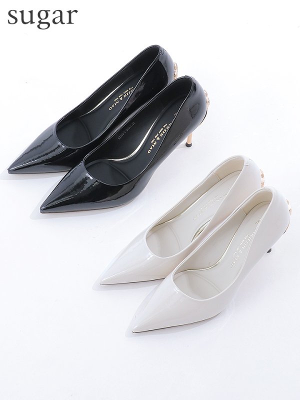 画像14: 【COMEX】 2color/ 9cmヒール/ ラインストーン/ ポインテッドトゥ/ ハイヒール/ パンプス[OF02] (14)