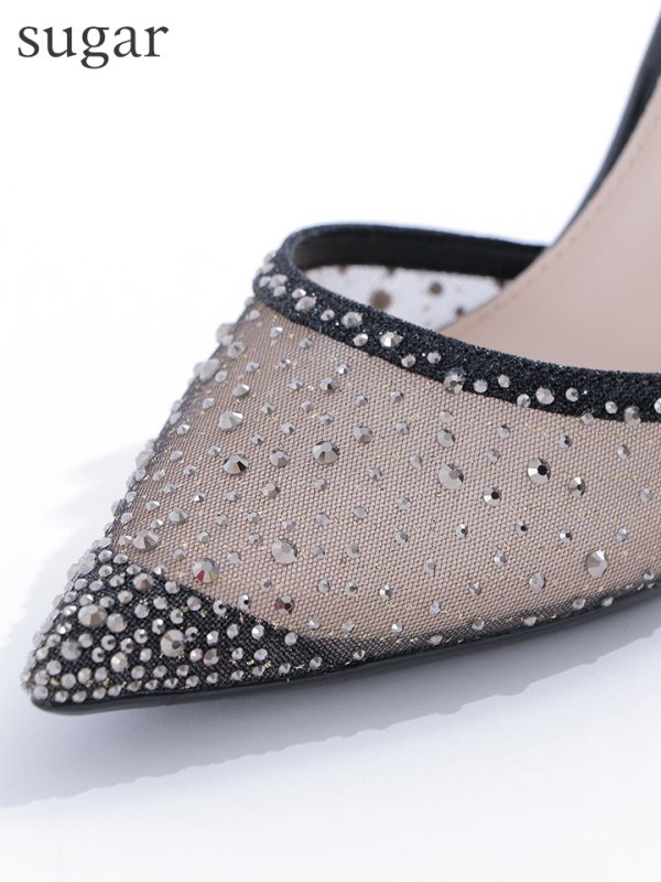 画像5: 【COMEX】 2color/ 8cmヒール/ ラメ/ ラインストーン/ ピンヒール/ ポインテッドトゥ/ ハイヒール/ ストラップ付き/ パンプス[OF02] (5)