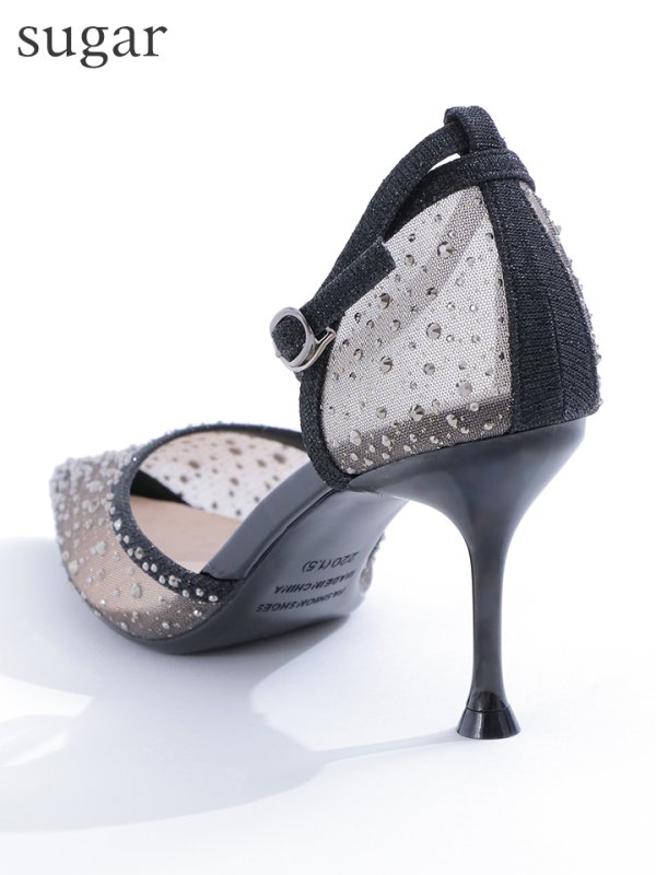 画像7: 【COMEX】 2color/ 8cmヒール/ ラメ/ ラインストーン/ ピンヒール/ ポインテッドトゥ/ ハイヒール/ ストラップ付き/ パンプス[OF02] (7)