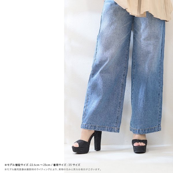 画像4: SALE【COMEX】 2color/ 13cmヒール/ ラメ/ ラインストーン/ オープントゥ/ アンクルストラップ/ ハイヒール/ ストラップサンダル[OF02] (4)