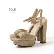 画像9: SALE【COMEX】 2color/ 13cmヒール/ ラメ/ ラインストーン/ オープントゥ/ アンクルストラップ/ ハイヒール/ ストラップサンダル[OF02] (9)