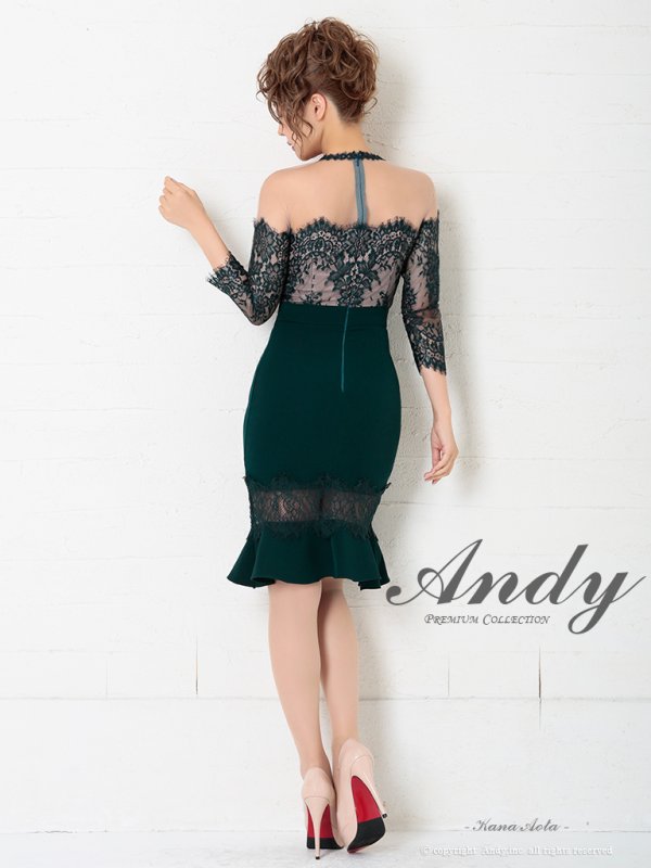 画像4: 【Andy ANDY Fashion Press 07 COLLECTION 08】七分袖/ 長袖 / 袖あり/ オフショル/ マーメイド/ レース/ タイト/ ミニドレス/ キャバドレス[OF05] (4)