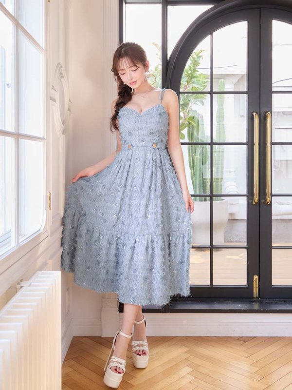 ブルーグレー　モデル：りな　身長：160cm　着用サイズ：Sサイズ