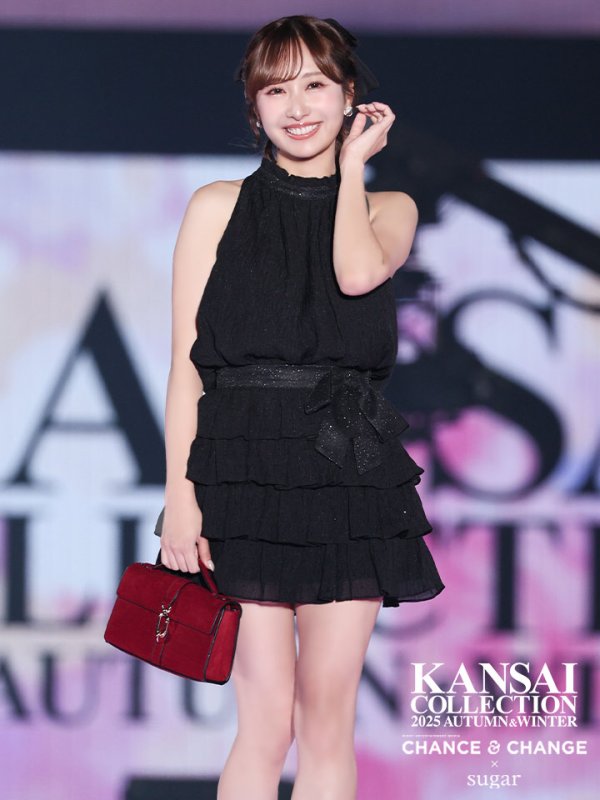 画像1: 【えりな/関西コレクション着用】XSサイズあり【ROBE de FLEURS/ローブドフルール】ドットオーガンジー/ ウエストリボン/ ティアード/ フレア/ ミニドレス/ キャバドレス[OF08] (1)