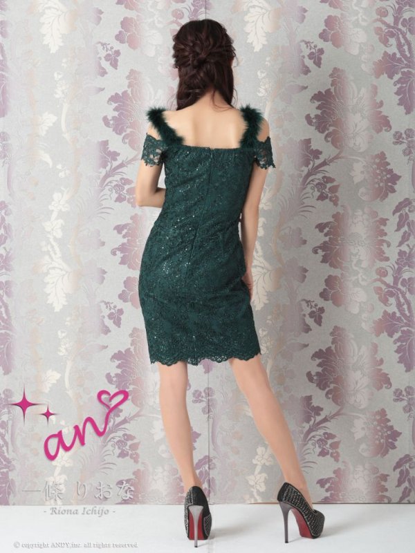 画像8: 【an ANDY Fashion Press 07 /ゆめ - COLLECTION 02】フラワーレース/ ファー/ スパンコール/ タイト/ ミニドレス/ キャバドレス[OF05] (8)
