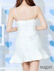 画像9: XSサイズあり【ROBE de FLEURS/ローブドフルール】 スパンコール/ ダイヤチュール/ キャミソール/ フロントジップ/ フレア/ ミニドレス/ キャバドレス[OF2] (9)