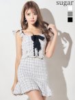 画像4: 【XSサイズあり】【ROBE de FLEURS/ローブドフルール】セットアップ/チェックツイード/スカートパンツ/ミニドレス /キャバドレス[OF2] (4)