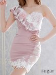 画像5: XSサイズあり【ROBE de FLEURS/ローブドフルール】3Dフラワー/ アシンメトリー/ シアー/ タイト/ ミニドレス/ キャバドレス[OF2] (5)