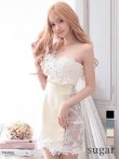 画像1: XSサイズあり【ROBE de FLEURS/ローブドフルール】3Dフラワー/ アシンメトリー/ シアー/ タイト/ ミニドレス/ キャバドレス[OF2] (1)