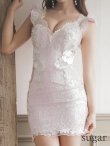 画像7: 【ROBE de FLEURS/ローブドフルール】サイドレース切替/ フラワー刺繍レース/ タイトミニ/ ミニドレス/ キャバドレス[OF2] (7)