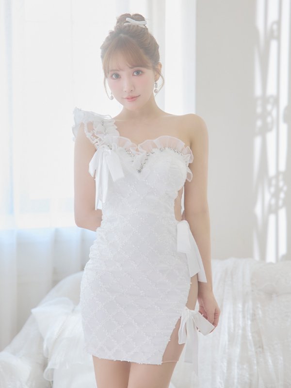 画像3: XSサイズあり【ROBE de FLEURS/ローブドフルール】ジュエリー/ リボン/ タイト/ ミニドレス/ キャバドレス[OF08] (3)