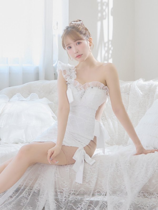 画像4: XSサイズあり【ROBE de FLEURS/ローブドフルール】ジュエリー/ リボン/ タイト/ ミニドレス/ キャバドレス[OF08] (4)