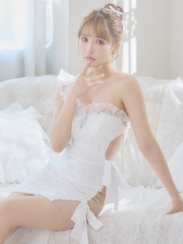 画像6: XSサイズあり【ROBE de FLEURS/ローブドフルール】ジュエリー/ リボン/ タイト/ ミニドレス/ キャバドレス[OF08] (6)