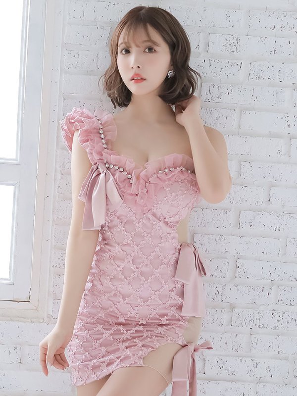 画像6: XSサイズあり【ROBE de FLEURS/ローブドフルール】ジュエリー/ リボン/ タイト/ ミニドレス/ キャバドレス[OF08] (6)