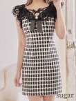 画像4: 【ROBE de FLEURS/ローブドフルール】チェックツイード/ リボン/ タイト/ ミニドレス/ キャバドレス[OF2] (4)
