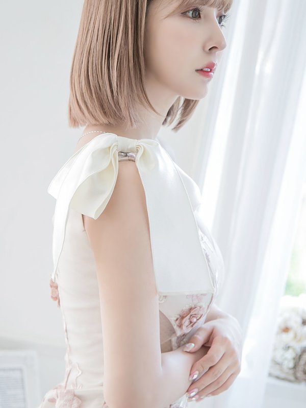 画像4: XS〜Lサイズあり【ROBE de FLEURS/ローブドフルール】立体刺繍レース/ アシンメトリー / タイト/ミニドレス/ キャバドレス[OF08] (4)