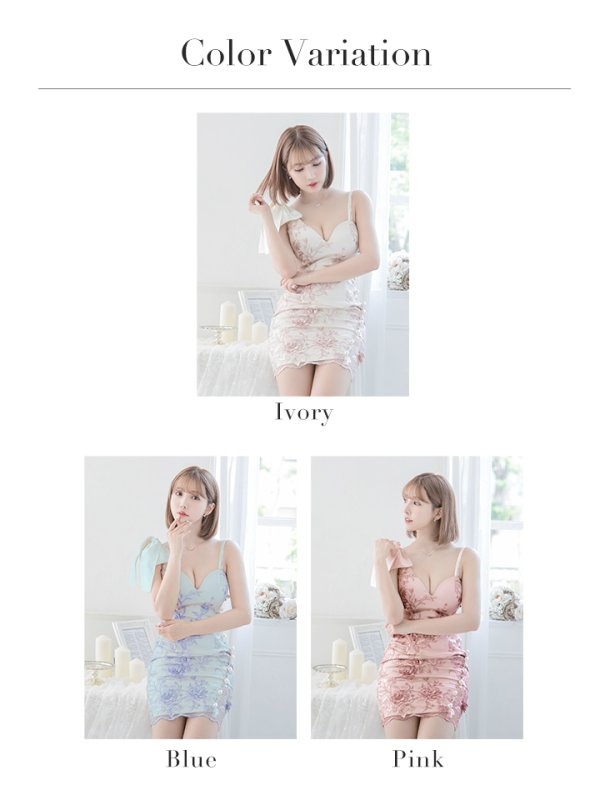 画像18: XS〜Lサイズあり【ROBE de FLEURS/ローブドフルール】立体刺繍レース/ アシンメトリー / タイト/ミニドレス/ キャバドレス[OF08] (18)