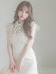 画像4: XSサイズあり【ROBE de FLEURS/ローブドフルール】ビジュー襟/ フラワーレース/ タイト/ ミニドレス/ キャバドレス[OF2] (4)