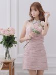 画像2: XSサイズあり【ROBE de FLEURS/ローブドフルール】ラメツイード/ ビジュー/ 襟つき/ 台形スカート/ ミニドレス/ キャバドレス[OF2] (2)