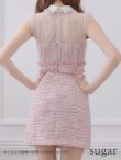 画像9: XSサイズあり【ROBE de FLEURS/ローブドフルール】ラメツイード/ ビジュー/ 襟つき/ 台形スカート/ ミニドレス/ キャバドレス[OF2] (9)