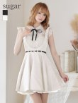 画像17: 【ROBE de FLEURS/ローブドフルール】パール/ ベルト付き/ラウンドカラー/ フレア/ ミニドレス/ キャバドレス ブラック[OF2] (17)