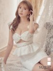 画像2: Lサイズあり【ROBE de FLEURS/ローブドフルール】立体フラワー/ シアー/ レース/ ペプラム/ タイト/ ミニドレス/ キャバドレス[OF2] (2)