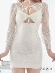 画像10: 【ROBE de FLEURS/ローブドフルール】バストカット/ レース/ ビジュー/ リボン/ 長袖 / 袖あり/ タイト/ ミニドレス/ キャバドレス[OF2] (10)