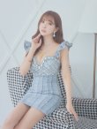 画像3: XSサイズあり【ROBE de FLEURS/ローブドフルール】ラメツイード/ 大粒ビジュー/ フリル/ タイト/ ミニドレス/ キャバドレス[OF2] (3)