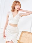 画像3: XSサイズあり【ROBE de FLEURS/ローブドフルール】スパンコール/ フラワーレース/ セットアップ/ ノースリーブ/ ミニドレス/ キャバドレス[OF2] (3)