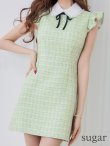 画像11: XSサイズあり【ROBE de FLEURS/ローブドフルール】ラメツイード/ リボン/ 襟付き/ フリル/ ワンピース/ ミニドレス/ キャバドレス[OF2] (11)