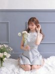 画像2: XS〜Lサイズあり【ROBE de FLEURS/ローブドフルール】レース/ ビジュー/ サマーツイード/ Aライン/ フレア/ ノースリーブ/ ミニドレス/ キャバドレス[OF2] (2)