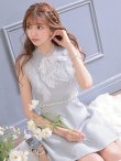 画像4: XS〜Lサイズあり【ROBE de FLEURS/ローブドフルール】レース/ ビジュー/ サマーツイード/ Aライン/ フレア/ ノースリーブ/ ミニドレス/ キャバドレス[OF2] (4)