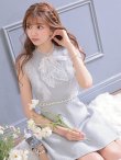 画像4: XS〜Lサイズあり【ROBE de FLEURS/ローブドフルール】レース/ ビジュー/ サマーツイード/ Aライン/ フレア/ ノースリーブ/ ミニドレス/ キャバドレス (4)