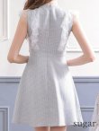 画像9: XS〜Lサイズあり【ROBE de FLEURS/ローブドフルール】レース/ ビジュー/ サマーツイード/ Aライン/ フレア/ ノースリーブ/ ミニドレス/ キャバドレス[OF2] (9)