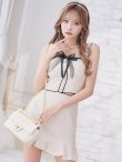 画像2: XS〜Lサイズあり【ROBE de FLEURS/ローブドフルール】 チュールリボン/ ツイード / ノースリーブ/ セットアップ/ ミニドレス/ キャバドレス[OF2] (2)