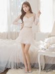 画像22: XSサイズあり【ROBE de FLEURS/ローブドフルール】スパンコール/ ドットチュール/ 袖あり/ 長袖/ セットアップ/ ビジュー/ フレア/ ミニドレス/ キャバドレス[OF2] (22)