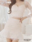 画像23: XSサイズあり【ROBE de FLEURS/ローブドフルール】スパンコール/ ドットチュール/ 袖あり/ 長袖/ セットアップ/ ビジュー/ フレア/ ミニドレス/ キャバドレス[OF2] (23)
