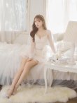 画像17: XSサイズあり【ROBE de FLEURS/ローブドフルール】スパンコール/ ドットチュール/ 袖あり/ 長袖/ セットアップ/ ビジュー/ フレア/ ミニドレス/ キャバドレス[OF2] (17)