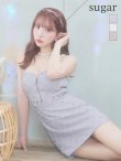 XSサイズあり【ROBE de FLEURS/ローブドフルール】クリスタルビジュー/ フロントジップ/ キャミソール/ ミニドレス/ キャバドレス[OF2]　ブルー