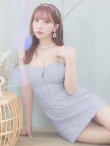 画像7: XSサイズあり【ROBE de FLEURS/ローブドフルール】クリスタルビジュー/ フロントジップ/ キャミソール/ ミニドレス/ キャバドレス[OF2] (7)