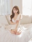 画像4: XSサイズあり【ROBE de FLEURS/ローブドフルール】オーガンジーリボン/ デコルテビジュー/ ノースリーブ/ フレア/ セットアップ/ ミニドレス/ キャバドレス[OF2] (4)