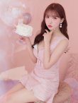 画像8: XSサイズあり【ROBE de FLEURS/ローブドフルール】サマーツイード/ フリル裾/ マーメイド/ フロントジップ/ ドットチュール/ ミニドレス/ キャバドレス[OF2] (8)