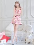 画像7: sugarコラボ商品☆【XSサイズあり】【ROBE de FLEURS/ローブドフルール】チェック柄/ マーメイド/ ショルダーリボン/ キャミソール/ セットアップ/ ミニドレス/ キャバドレス[OF2] (7)