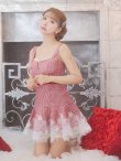 画像3: XSサイズあり【ROBE de FLEURS/ローブドフルール】ツイード/ ギンガムチェック/ フロントジップ/ ノースリーブ/ スパンコール/ フレア/ ミニドレス/ キャバドレス[OF2] (3)