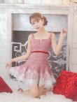 画像5: XSサイズあり【ROBE de FLEURS/ローブドフルール】ツイード/ ギンガムチェック/ フロントジップ/ ノースリーブ/ スパンコール/ フレア/ ミニドレス/ キャバドレス[OF2] (5)