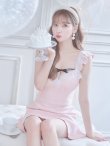 画像9: XS-Lサイズあり【ROBE de FLEURS/ローブドフルール】サマーツイード/ マーメイド/ パールチュール/ セットアップ/ フリルショルダー/ ミニドレス/ キャバドレス[OF2] (9)