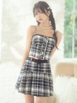 画像2: XSサイズあり【ROBE de FLEURS/ローブドフルール】ラメツイード/ プリーツスカート/ キャミソール/ セットアップ/ フレア/ ミニドレス/ キャバドレス[OF2] (2)
